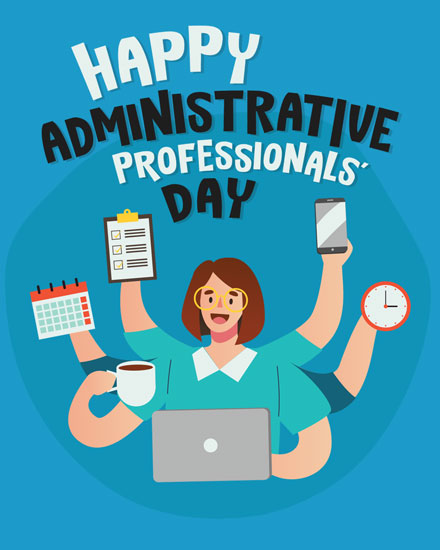 administrative professionals' day administrative professionals day card multitasking admin