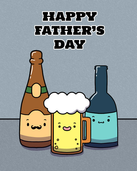 father's day card beers and cheers guinness bud wiser liquor beverage booze alcohol