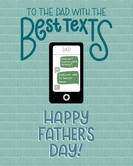 father's day fathers day card to the dad with the best texts
