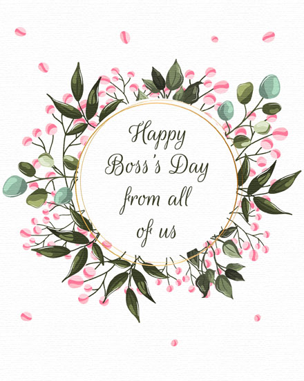 boss's day boss day card wreath from all of us