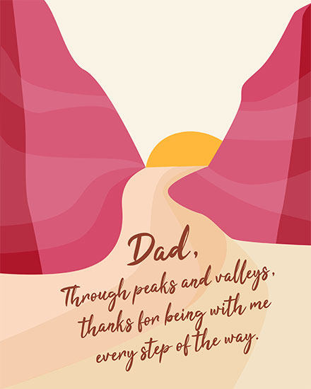father's day fathers day card canyon round the bend