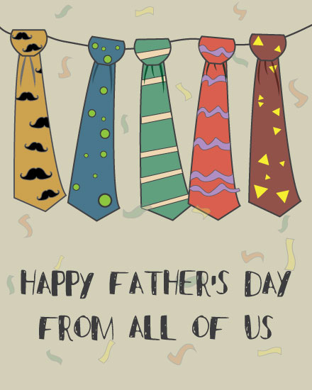 father's day card colorful neckties