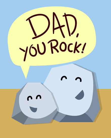 father's day fathers day card dad you rock