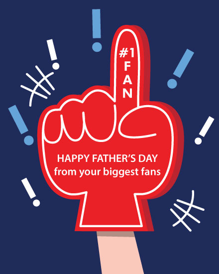 father's day card foam finger champ