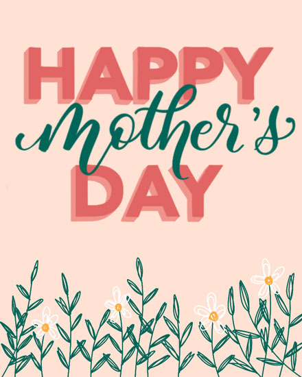 mother's day mothers day card hand drawn flowers
