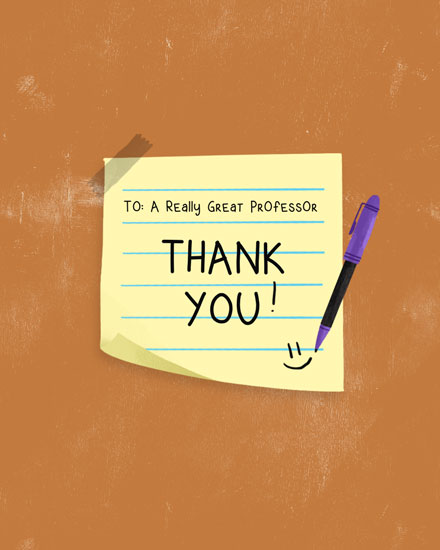 teacher appreciation card post it note thank you professor