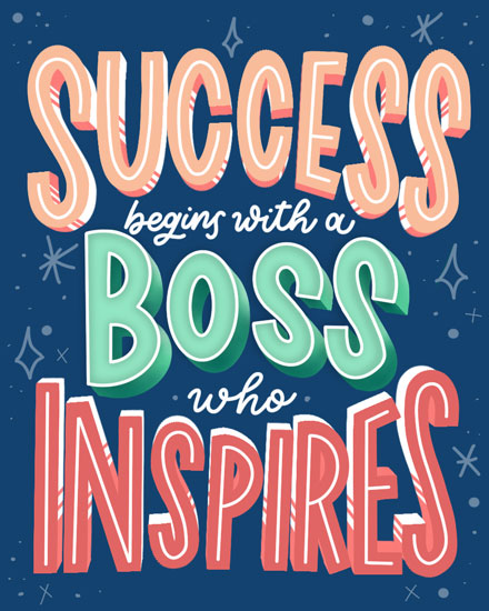 boss's day boss day card success begins with boss who inspires