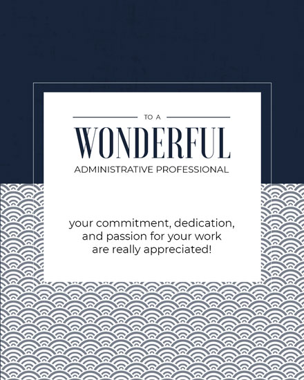administrative professionals' day admin day card wonderful admin professional