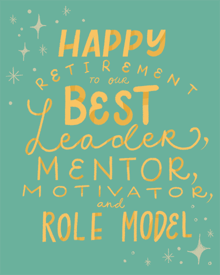 retirement card retire star leader mentor motivator role model   retire retiring retiree retired