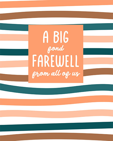 retirement card big colored stripes retire retiring retiree retired