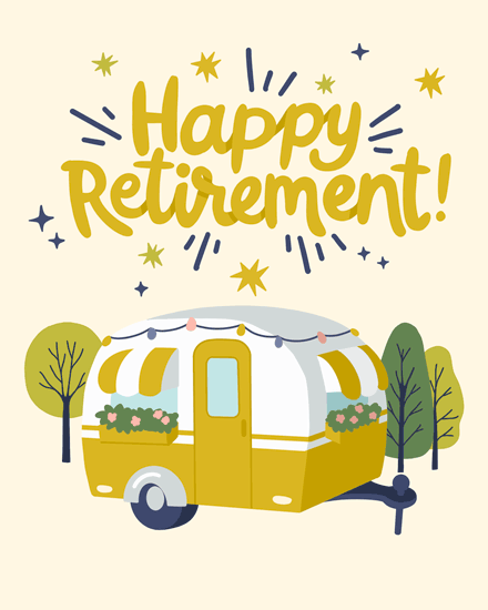 retirement caravan camping woods plants tree star retire retiring retiree retired rv
