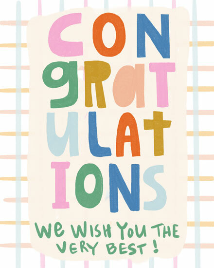 retirement congratulations the very best colorful lettering grid checkered checkerboard