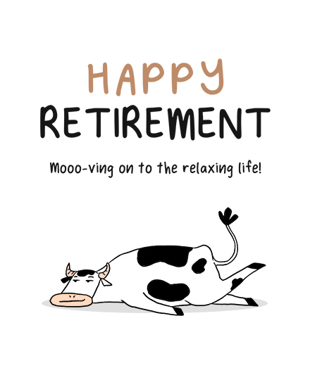 retirement cow yoga   pun