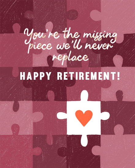 retirement puzzle piece heart