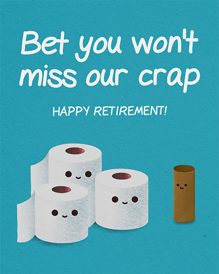 retirement card toilet paper retire retiring retiree retired