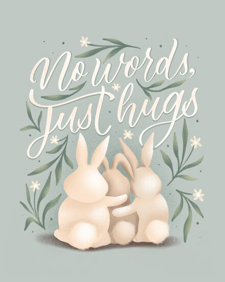 sympathy bunnies rabbit no words just hugs