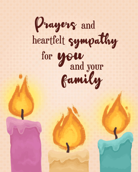 sympathy card candles bereavement christian death grief