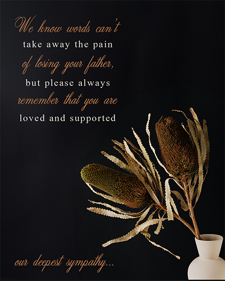 sympathy father flower vase simple grief