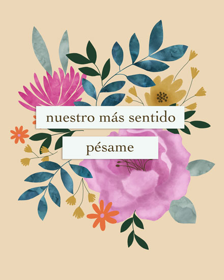 sympathy card nuestro mas sentido pesame bereavement death grief