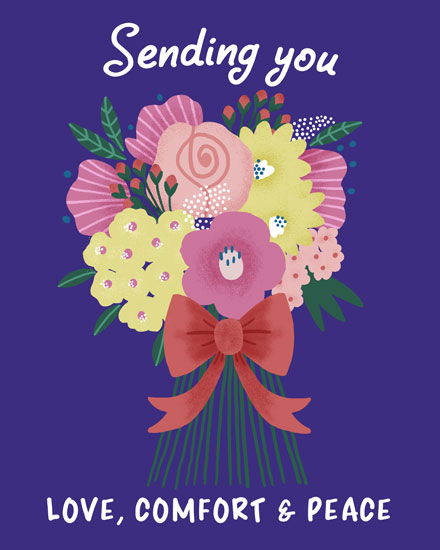 sympathy card sending you love comfort and peace bereavement death grief