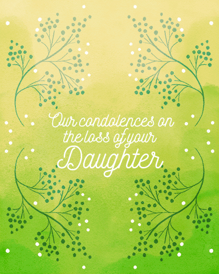 sympathy card loss daughter bereavement death grief