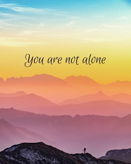 sympathy card mountains at dawn bereavement picture photo image death grief