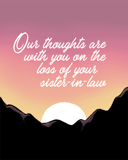 sympathy card sister in law thoughts loss bereavement death grief