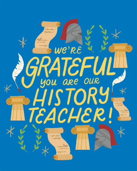 teacher appreciation card history helmet paper