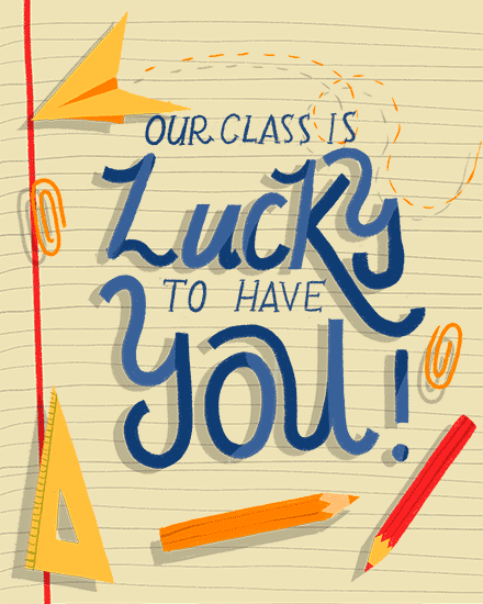teacher appreciation teachers day card lucky class