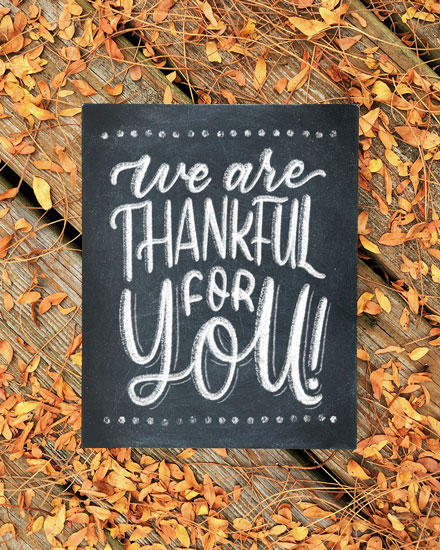 thanksgiving card we are thankful for you picture photo image