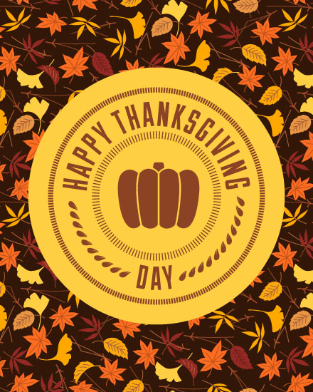 thanksgiving card happy thanksgiving day pattern pumpkin