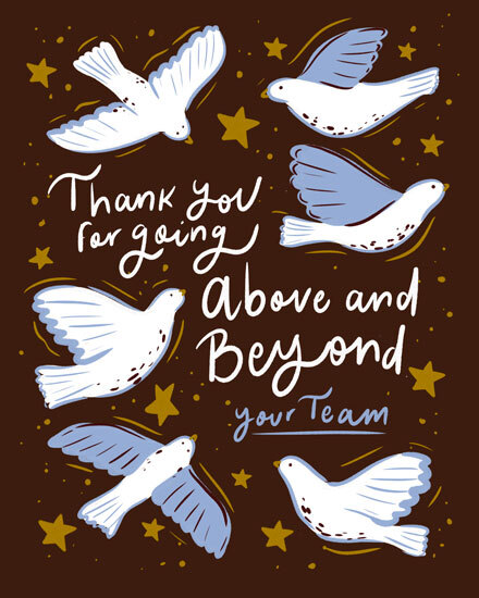 thank you birds above and beyond