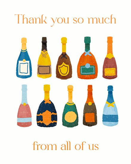 thank you champagne wine bottles