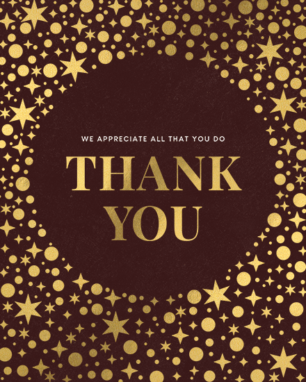thank you gold stars simple formal