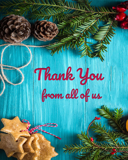 holiday season thank you card holiday theme picture photo image