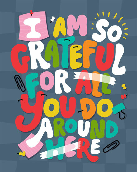 thank you i am grateful for all you do gg paperclip sticky notes tape thumbtack 