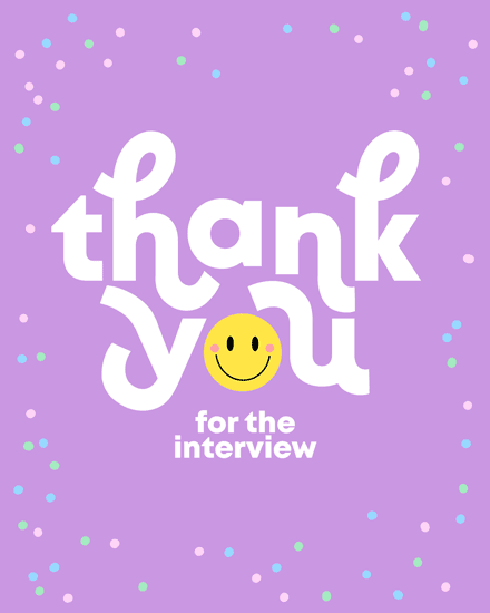 thank you interview smiley face