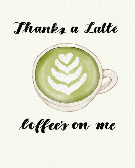 thank you latte matcha cup cafe