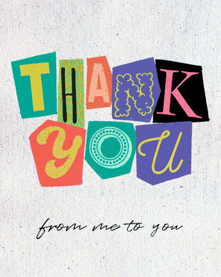 thank you letters cut out collage