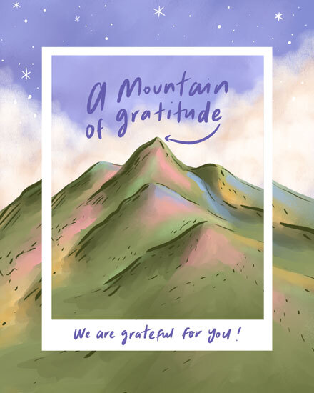 thank you mountain of gratitude polaroid frame