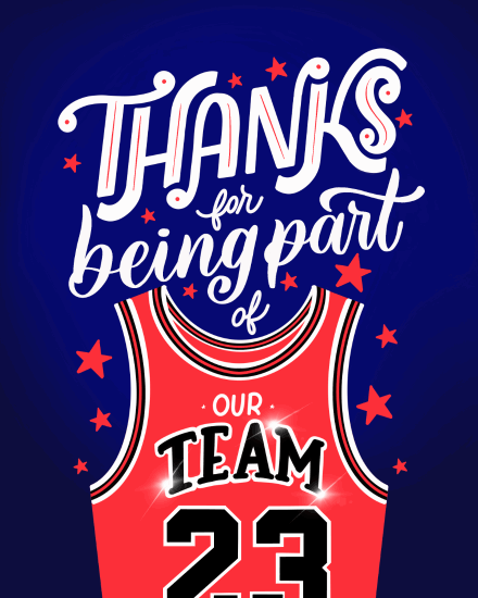 thank you card part of our team