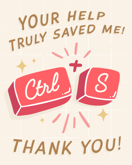 thank you saved keyboard 