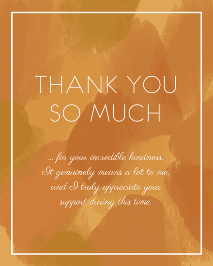 Greeting card with autumn colors and bold 'Thank You So Much' text.