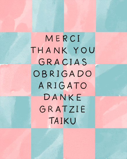 thank you squares watercolor languages checkerboard checkered