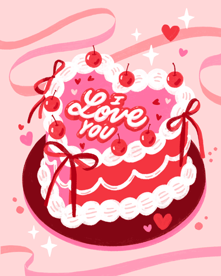 valentine's day heart cake bows