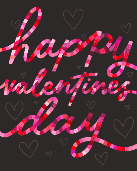 valentine's day lettering hearts