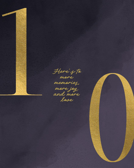 wedding 10 gold numbers
