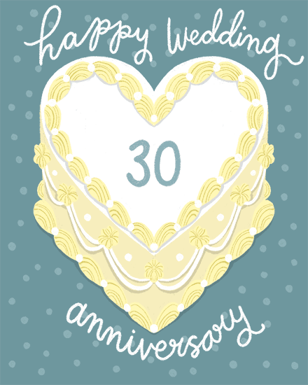wedding 30 heart cake