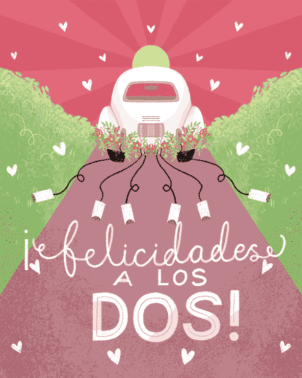 wedding card car spanish vintage car sun