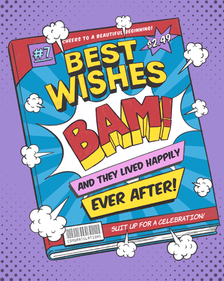 wedding comic book blasts clouds superhero